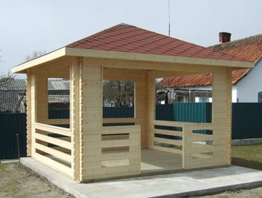 Беседка открытая из минибруса