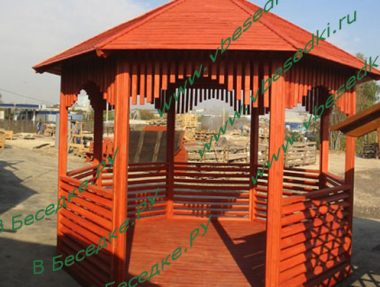 Беседка восьмигранная из бруса 32