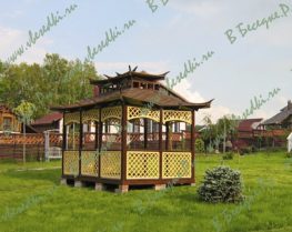 Беседка открытая прямоугольная в восточном стиле 1617