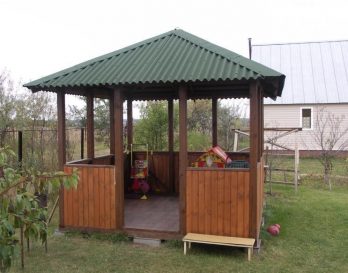 Выбор крыши для садовой беседки