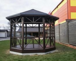 Беседка восьмигранная деревянная 2602