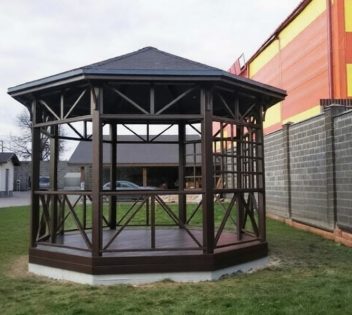 Беседка восьмигранная деревянная 2602