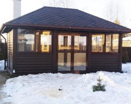 Беседка для дачи закрытая с барбекю внутри 2616 Беседка для дачи закрытая с барбекю внутри 2616