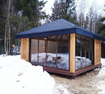 Беседка застекленная премиум 2618